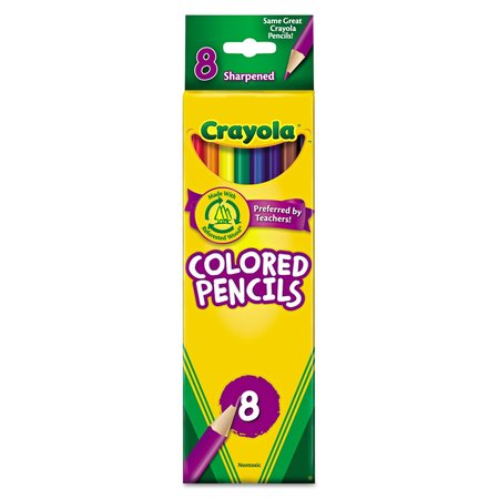 Crayola Color Pencil, Assorted, PK8 684008